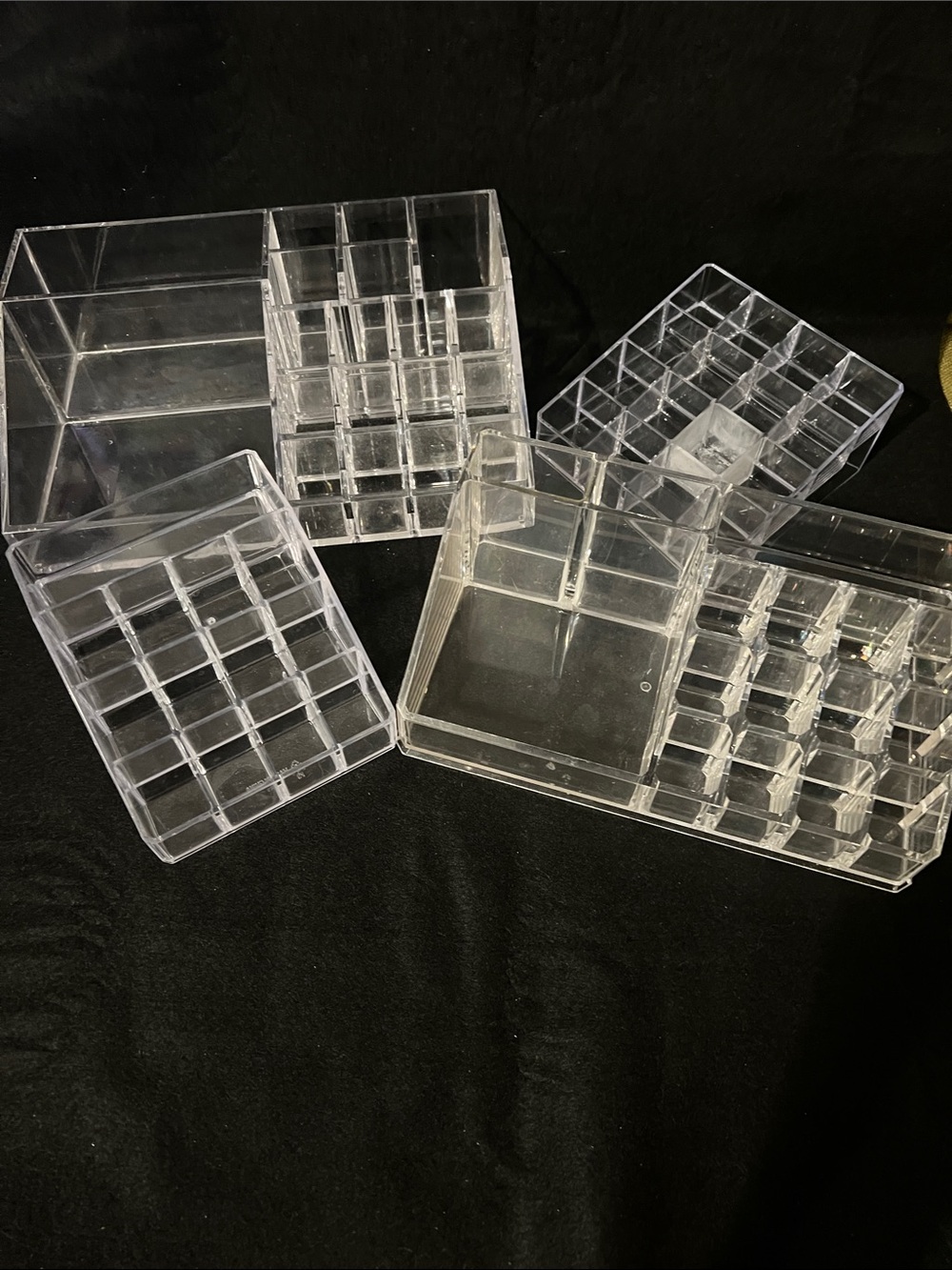 Clear Acrylic Makeup Organizer Bundle Set (4)(Vanity Storage)